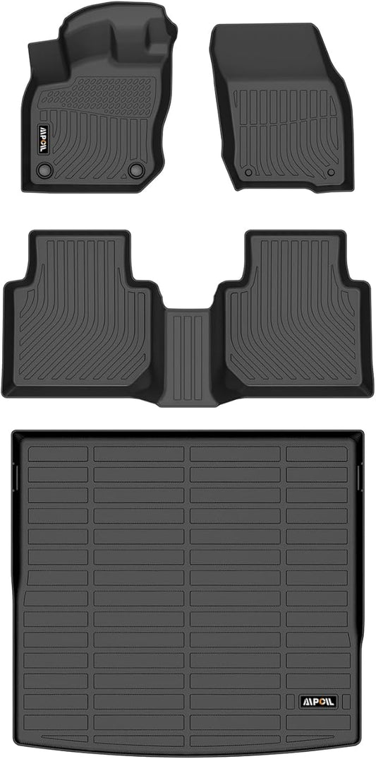 AIPOIL® Floor Mats & Cargo Liner Set for 2025 2026 VW Tiguan All Weather Protection TPE Anti-Slip Automotive Full Set Custom Car Mats Volkswagen Tiguan Accessories - Black