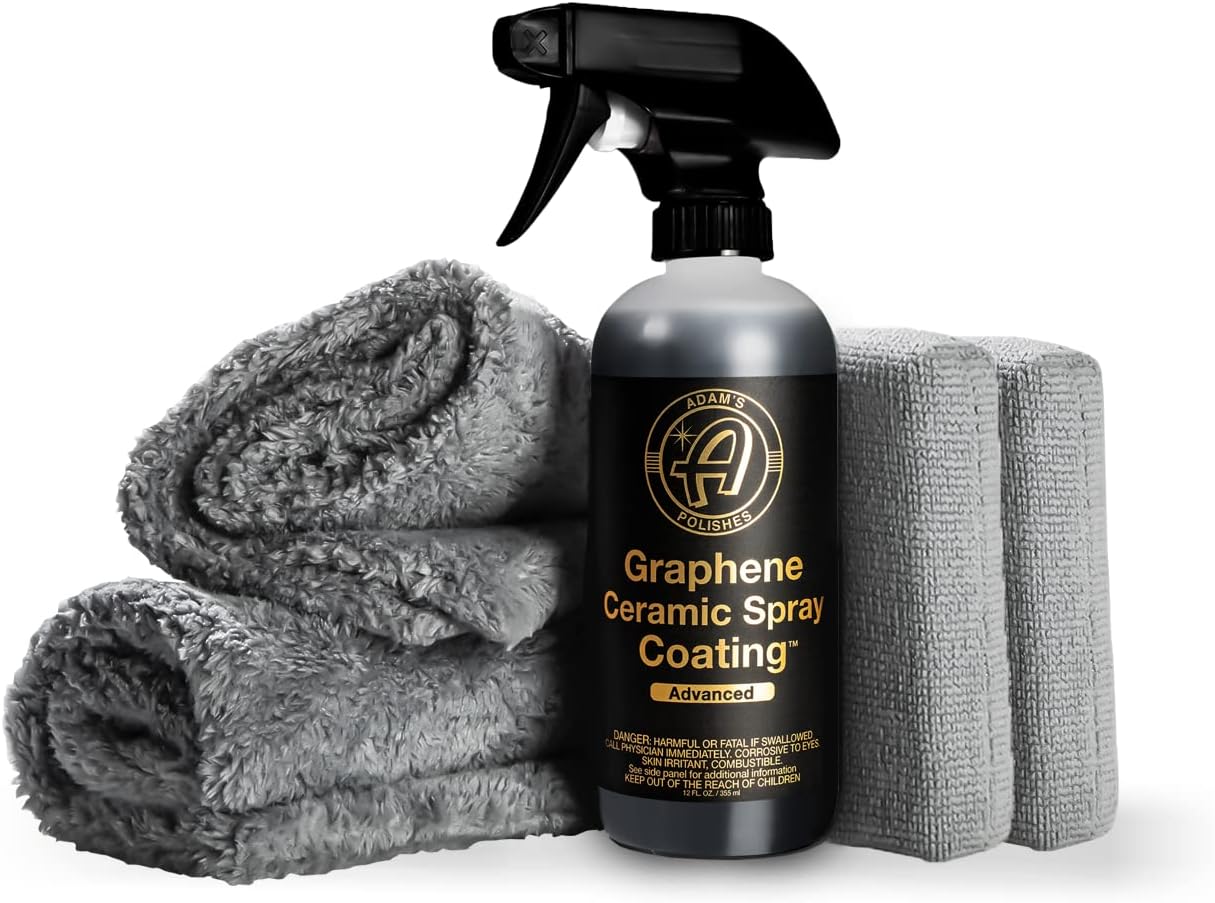 Adam's Advanced Graphene Ceramic Spray Coating Kit - 18+ Months Sprayable Graphene Oxide Ceramic Coating for Cars, Boats, RV's & Motorcycle - Adds Extreme Gloss, Depth, Shine & Protection