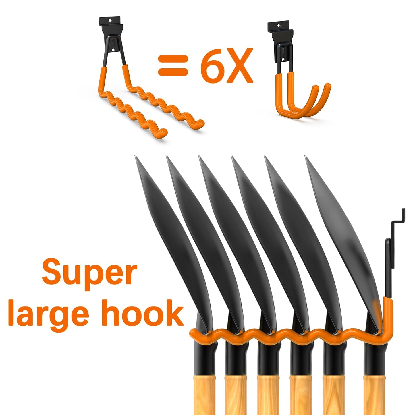 3-H Slatwall Accessories 14 Pack, Slatwall Hooks & Hangers 7 Sizes, Slat Wall Hanging Hooks, Proslat Accessories for Garage Wall Panels Organzing Garden Tools Chairs Ladder(Orange)