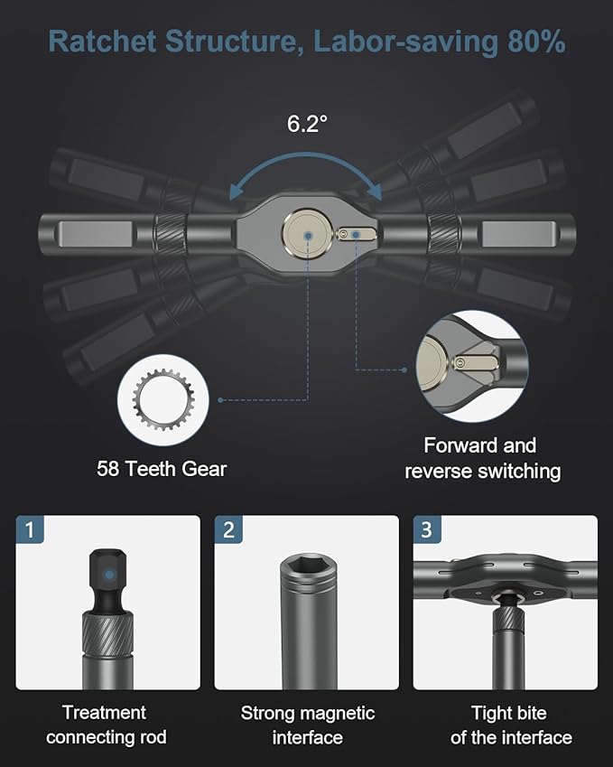 Upgraded 42 in 1 Magnetic Screwdriver Set, Ankilo DIY Ratchet Screwdriver Set Magnetic with 40 PCS Bits, Precision Repair Tool Kit for Tools Furniture Computer Bicycle Black