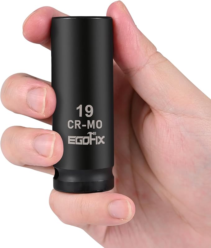 1/2" Drive Deep Impact Socket, 19mm Socket, CR-MO, Metric, 6 Point