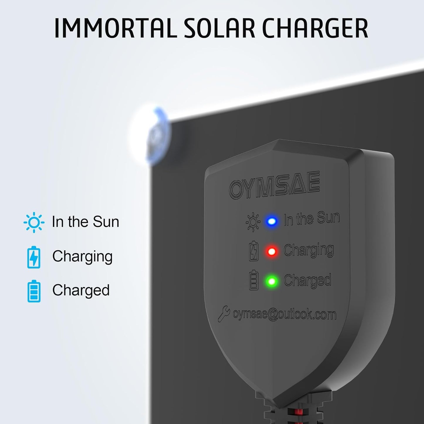 OYMSAE 10W Solar Car Battery Charger Portable 12V Trickle Battery Charger & Maintainer Waterproof Solar Panel for Car Boat Automotive RV