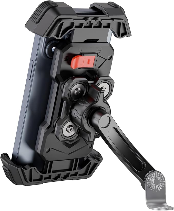 Motorcycle Phone Mount Holder 2025 [Dual Vibration Dampener] - Phone Holder for Motorcycle Rearview Mirror with 360° Rotation for iPhone 16/15/ 14/13 Pro Max, 4.5-7.2 Inch Smartphone