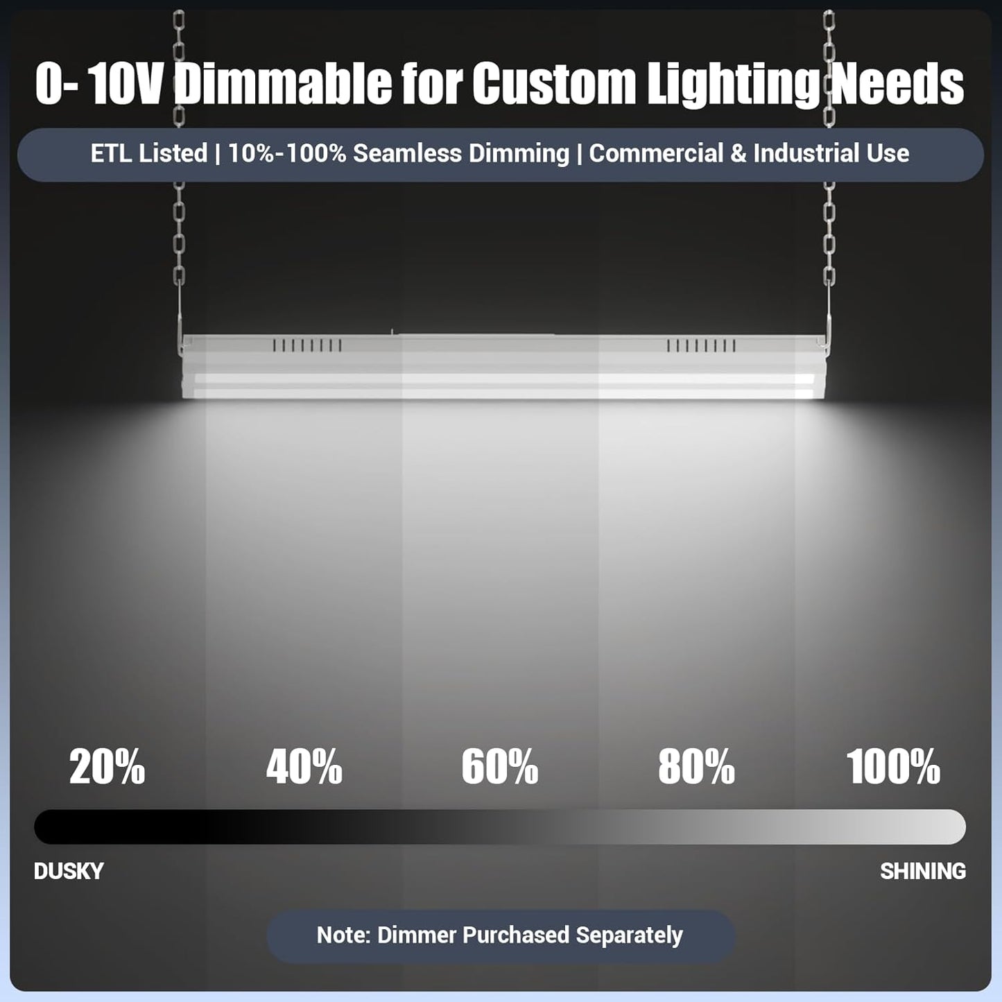 LED Linear Shop Lights 150W, 22500LM Led High Bay Lights 5000K Daylight 120-277V, 4-Pack Led Garage Light for Shop Workshop Store Commercial Supermarket Warehouse Basement Exhibition Room ETL