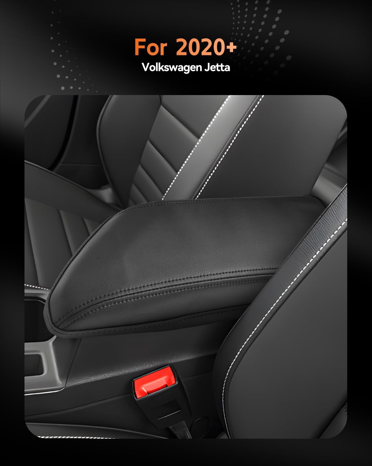 CDEFG for Volkswagen Jetta 2020-2025 Center Console Cover Armrest Box Cover for Jetta (S, Sport, SE, SEL, GLI Autobahn) 2021 2022 2023 2024 2025 Accessories Console Arm Rest Protector