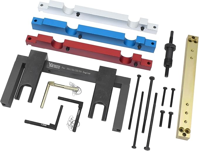 Master Engine Timing Vanos Camshaft Alignment Locking Tool Kit, Compatible with BMW 2.5 3.0 N51 N52 N53 N54 N55 S55 Engines, Including BMW 3 Series 328i, Crankshaft Flywheel Alignment Tool