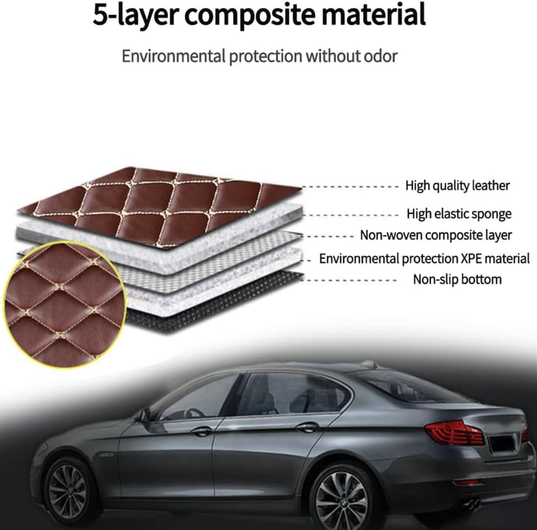 Custom Personalized Floor Mats for Cars，Luxury Full Coverage All Car Floor Mats，Anti-Slip Leather Car Mat Set ，Custom Floor Mats for 99% of Cars, Trucks & SUVs. (Purple and Black)