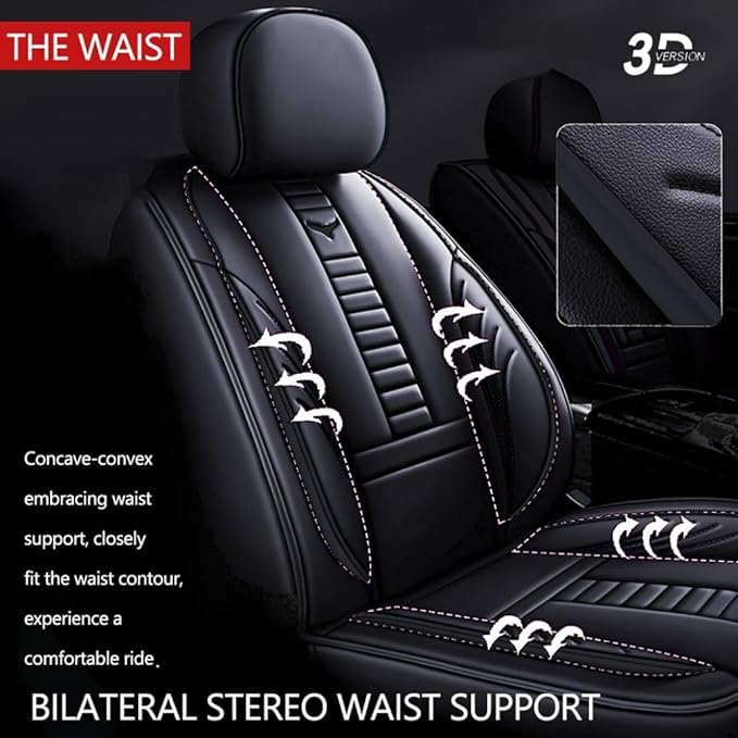 for Toyota RAV4 2008-2025 Car Seat Covers, Full Coverage Customized Seat Covers Premium Leather Waterproof Stain-Resistant Easy to Install (Full Set with Pillows, Black)