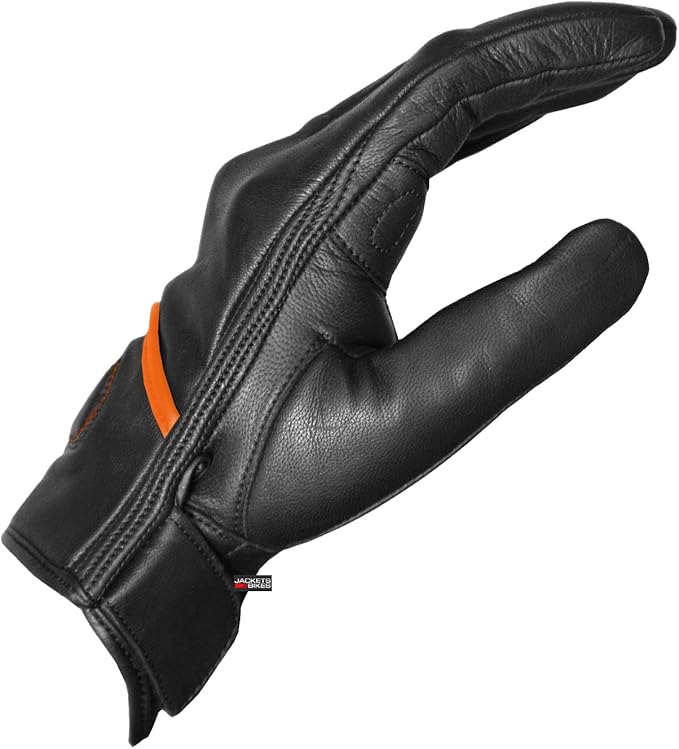 Jackets 4 Bikes Motorcycle Gloves - Premium Leather for Men Women, Touchscreen, Non-Slip, Motorbike Cruiser Street Biker Protector Glove
