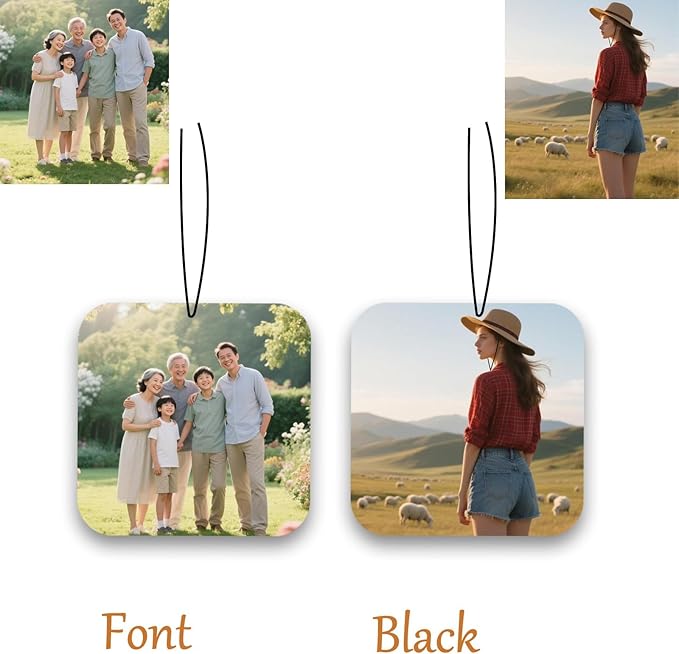Custom Air fresheners with Picture,Personalized Air Freshener for Car,Cute Hanging Car Air Fresheners for Women,Double-sided Photo Printing Hanging Car Scents 30 scents available