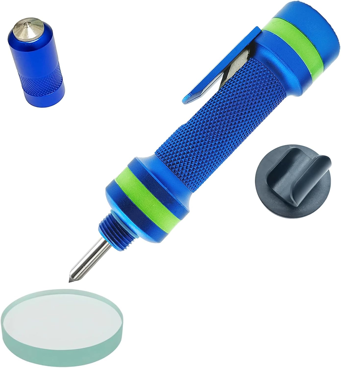 Allelic Car Window Breaker Tool, Window Breaker Seatbelt Cutter, Window Breaker, Glass Breaker, Spring Loaded Window Breaker for Land & Underwater (Blue)