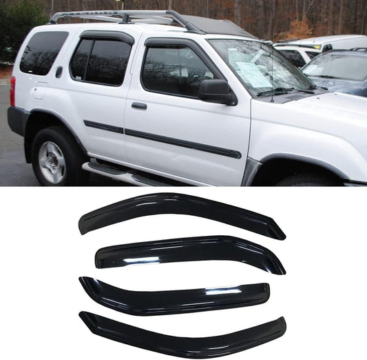 94719 Original Side Window Wind Deflector,4pc Outside Mount Style Nice Sun Rain Guards Set,Window Visor fit for 2000-2004 Nissan Xterra