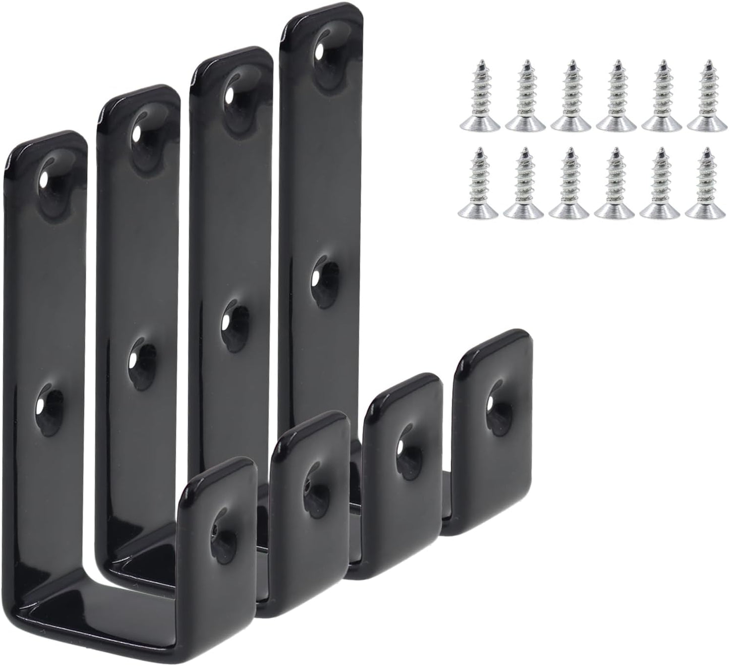 Bunk Bed Ladder Hooks Brackets, Iron Bed Ladder Hook,PVC Coated Angled Ladder Hooks,Heavy Duty Replacement Hardware Utility Hooks,Loft Garage Storage Hooks,J Brackets Hooks with Screws Black