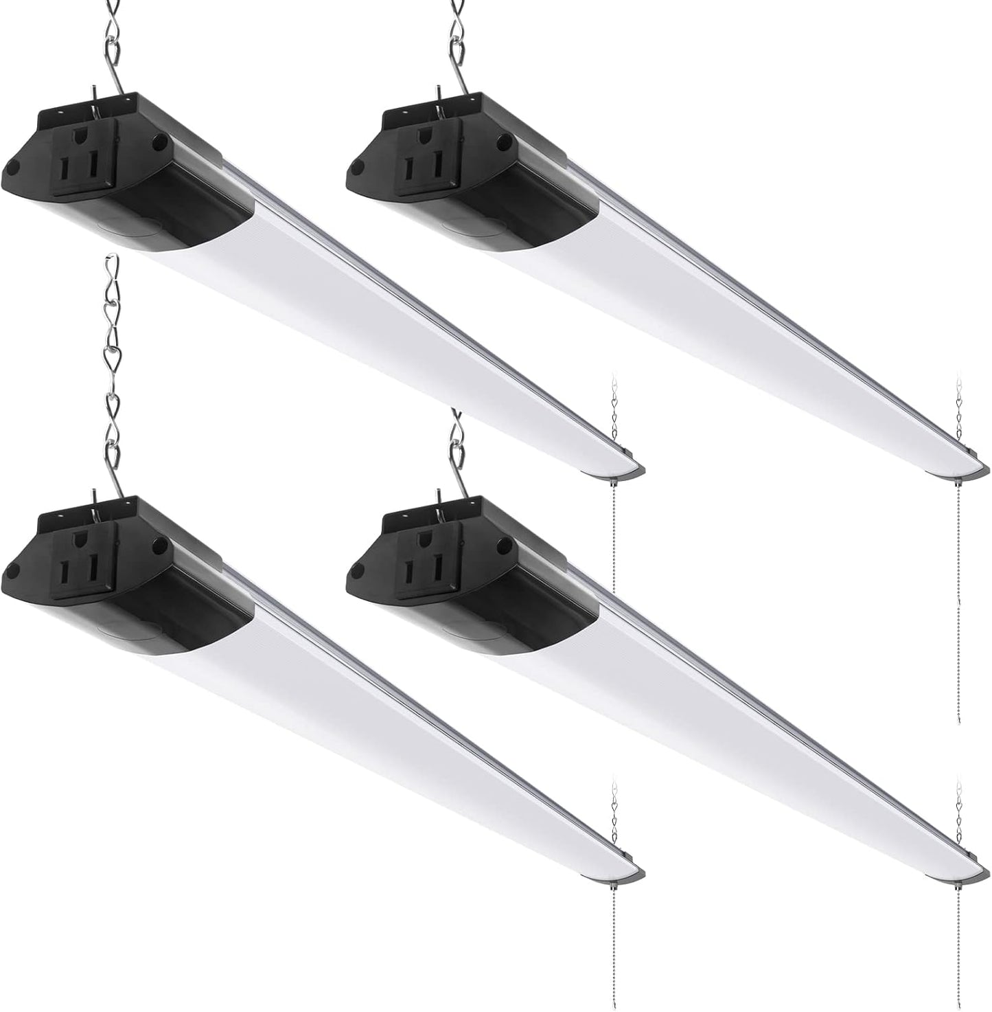 Barrina BS84 LED Shop Lights for Workshop 4FT, 84W, 10000LM, 5000K Linkable Light Fixture for Garage, Basement, Hanging or Flush Mount, ETL, 4 Packs