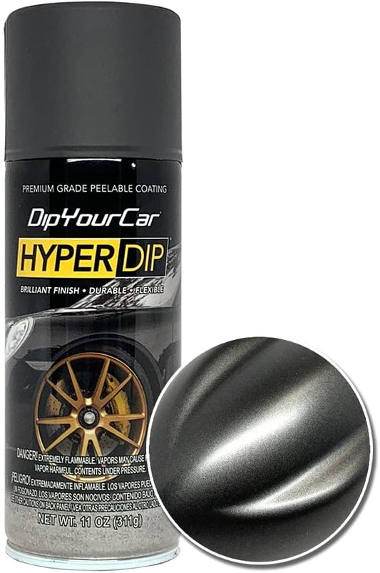 DipYourCar HyperDip Paint - Can of Sprayable Automotive Dip Coat - Removable Peelable Paint Protection for Cars - Anthracite Grey Satin Coat Spray