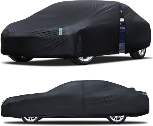 Car Cover Waterproof All Weather for Automobiles, Size A3 Universal Fit for Sedan Camry, Ford Mustang, Chevy Camaro/Malibu, Kia Optima, Hyundai Sonata, Nissan Altima, Tesla Model (187-198 inch)