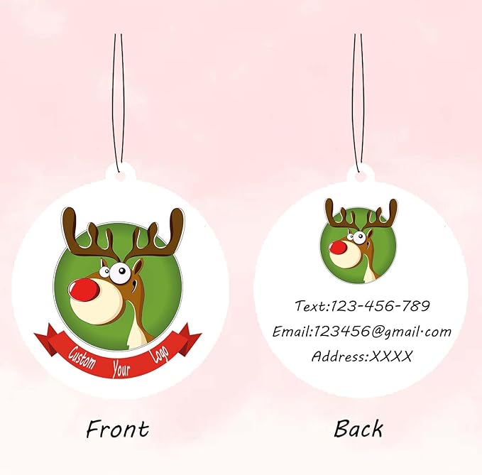 5/10/20/50/100Pcs Custom Logo Air Freshener for Car Bulk,Wholesale Personalized Double-Sided Car Air Fresheners with Photo Text Logo (50pcs-Round)