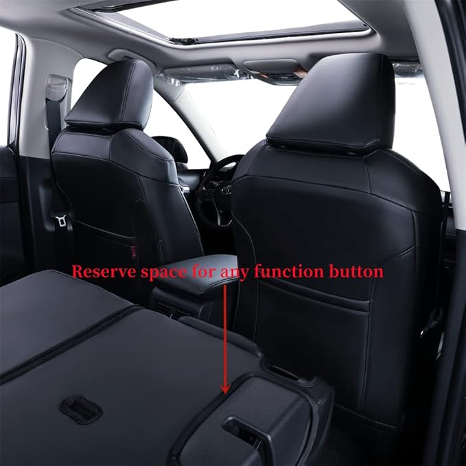 coverdream RAV4 Waterproof Leather Seat Covers Custom Fit for 2019-2024 2025 Toyota RAV4 LE,XLE,XLE Premium,Limited,Full Coverage,Airbag Compatible,Car Seat Protector(Full Set,Red/Black)