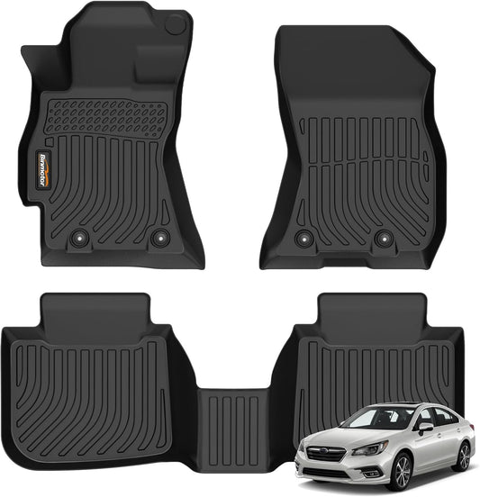 Binmotor-Floor Mats for Subaru Legacy/Outback 2015-2019, 2 Rows All Weather Car Mats, Waterproof TPE Rubber Liners for Subaru Legacy Accessories-Black