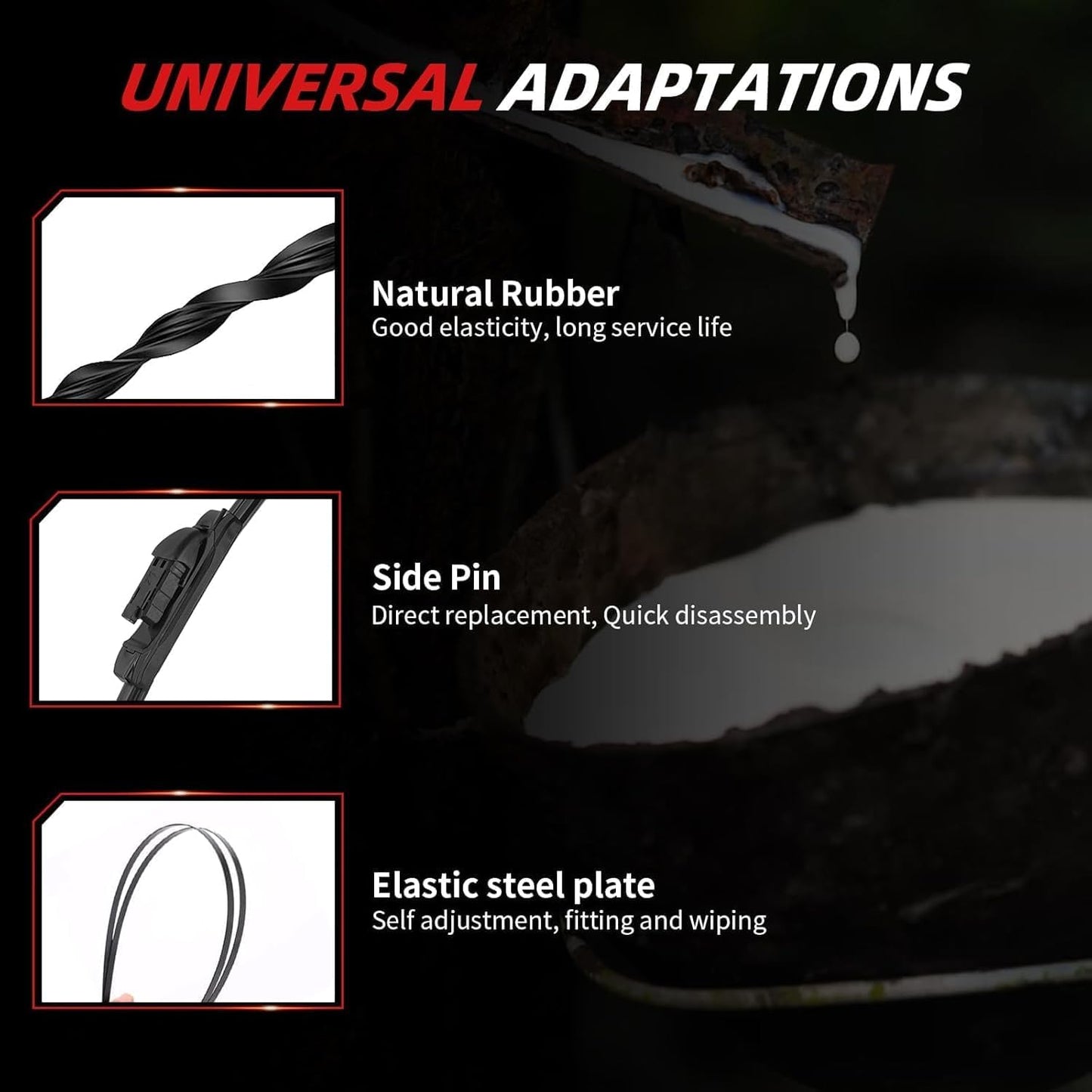 OTUAYAUTO Windshield Wiper Blades - Replacement for BMW X1 2016-2022, Front and Rear Wipers Set, Top Lock - 26"+16"+13" (Pack of 3)