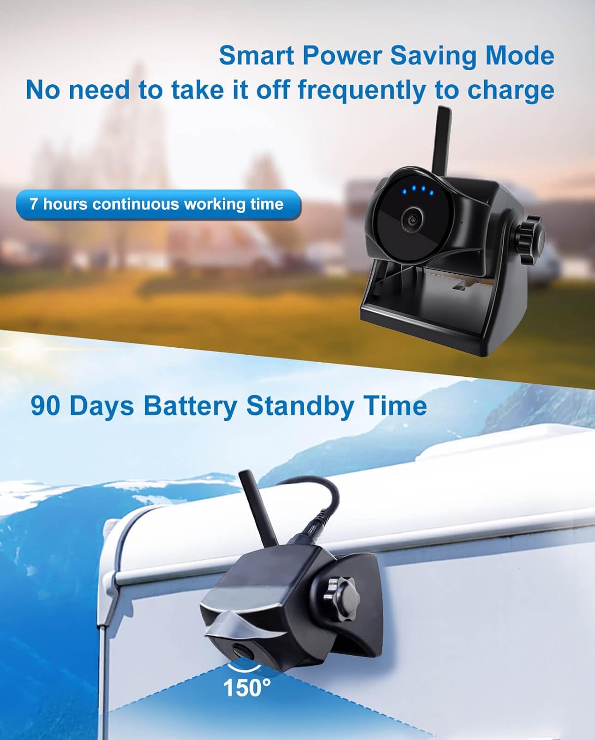 1080P Magnetic Wireless Backup Camera, WiFi Hitch Camera with Long-Lasting Battery,Night Vision,IP69K, Easy Installation for RVs, Trucks, Trailers, Compatible with iPhone,iPad, Android Devices