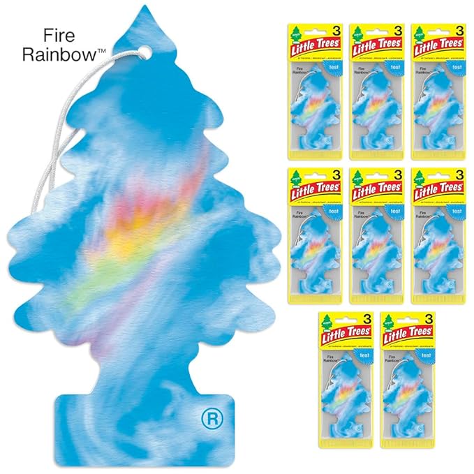 LITTLE TREES Car Air Freshener | Hanging Tree Provides Long Lasting Scent for Auto and Home | Fire Rainbow, 24 Air Fresheners