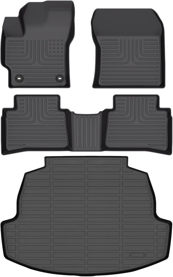 AIPOIL® Floor Mats & Cargo Liner Set for 2020-2024 2025 Toyota Corolla & Corolla Hybrid (Only Sedan) All Weather Protection TPE Anti-Slip Automotive Full Set Custom Car Mats Accessories - Black