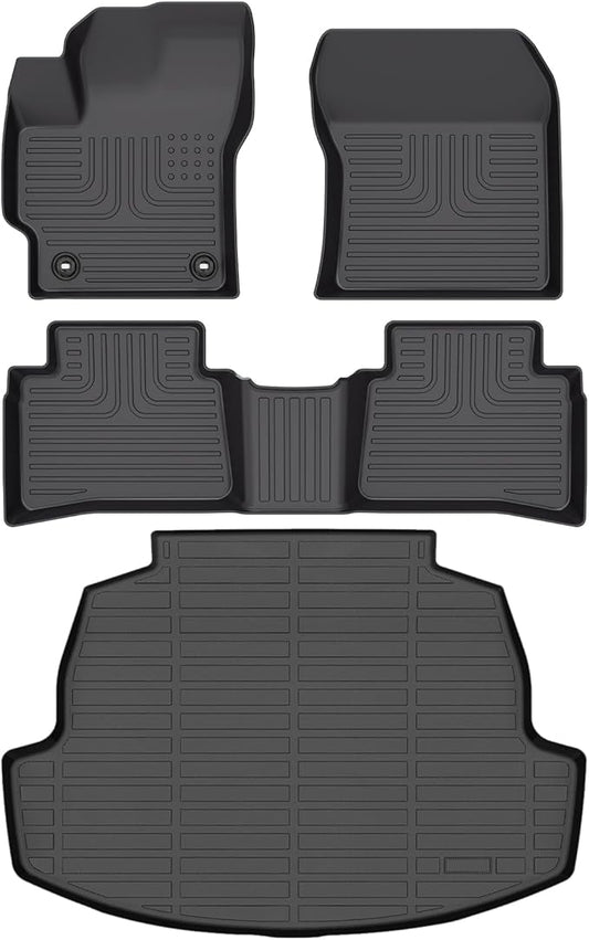 AIPOIL® Floor Mats & Cargo Liner Set for 2020-2024 2025 Toyota Corolla & Corolla Hybrid (Only Sedan) All Weather Protection TPE Anti-Slip Automotive Full Set Custom Car Mats Accessories - Black