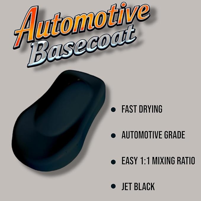 LiME LiNE Automotive Basecoats, 1k Urethane Base Coat Color (Black Basecoat Quart)