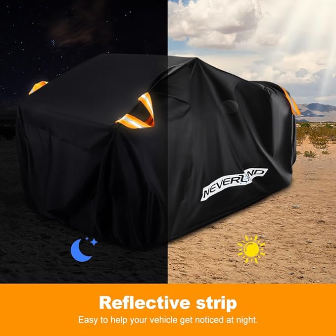 NEVERLAND ATV Cover Waterproof Heavy Duty 300D All Weather Protection Up to 82'' 4 Wheeler Covers Outdoor Storage Compatible with Polaris Sportsman Yamaha Honda Kawasaki KFX with Reflective Strips