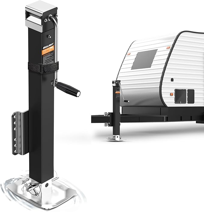 SEALIGHT 8000LBS Heavy-Duty Trailer Jacks for RV, Boat, Yacht & Utility Trailers, Corrosion-Resistant & Multi-Level, Height Adjustable from 24.4-39 inches