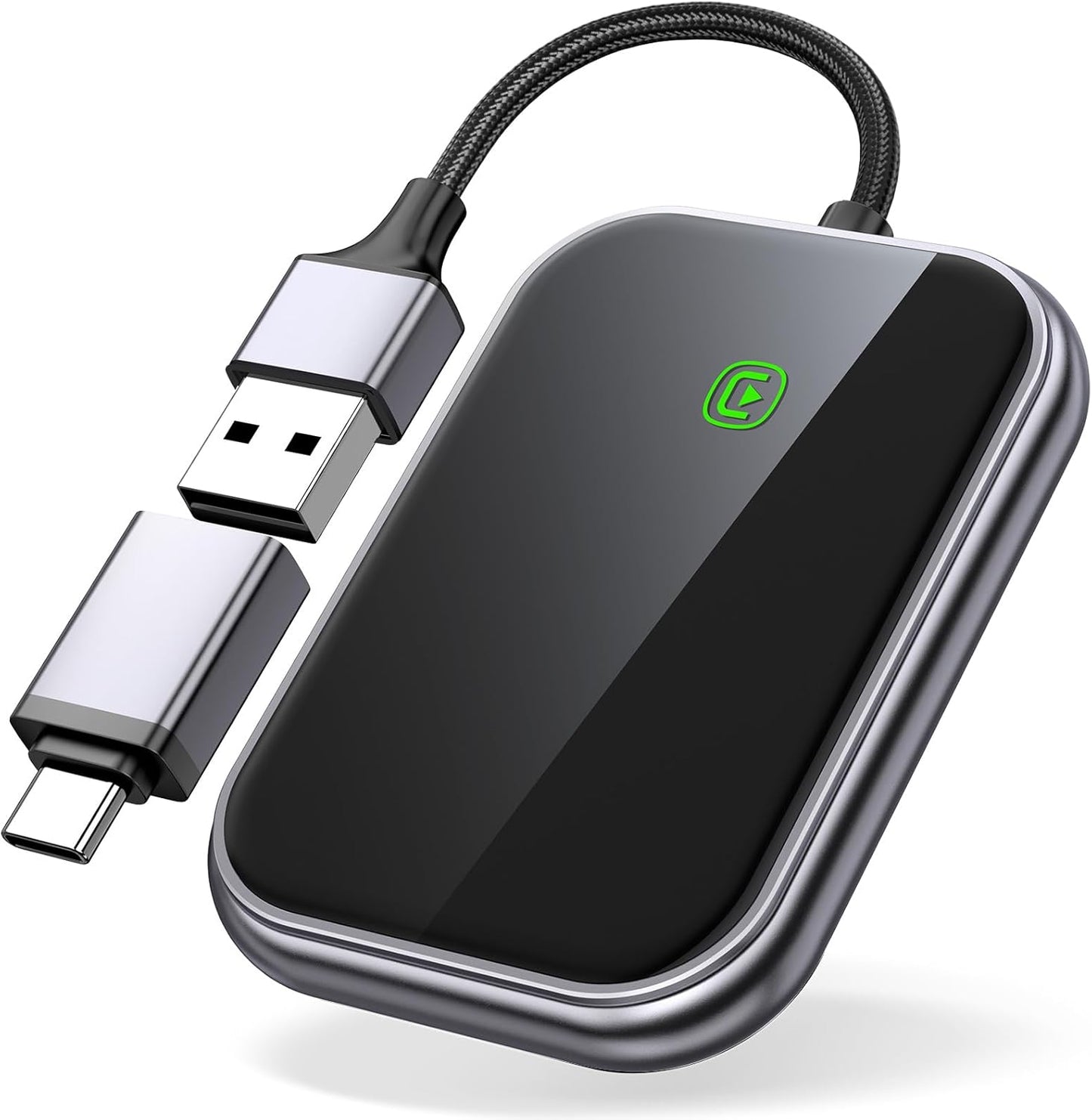 Wireless CarPlay Adapter - Fast & Stable Connection for Carplay Wireless Adapter Convert Factory Wired to Wireless CarPlay Dongle Plug & Play Car Play Fit for iPhone iOS 10+ (Grey)