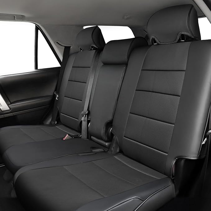 Customized 4runner Seat Covers Full Set for 2025 2026 Toyota 4Runner 7 Seats Pickup Truck Seat Cushion,Fully Covered Luxury Waterproof Leather Seat Protector,Armrest Cover Included(Black)