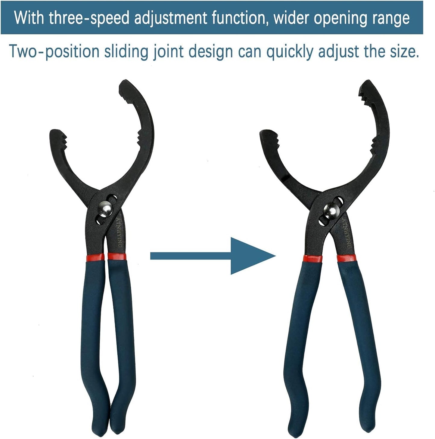 Oil Filter Wrench Set, 12" & 16" 2pcs Adjustable Pliers, Removal Tool, Universal, No Slipping