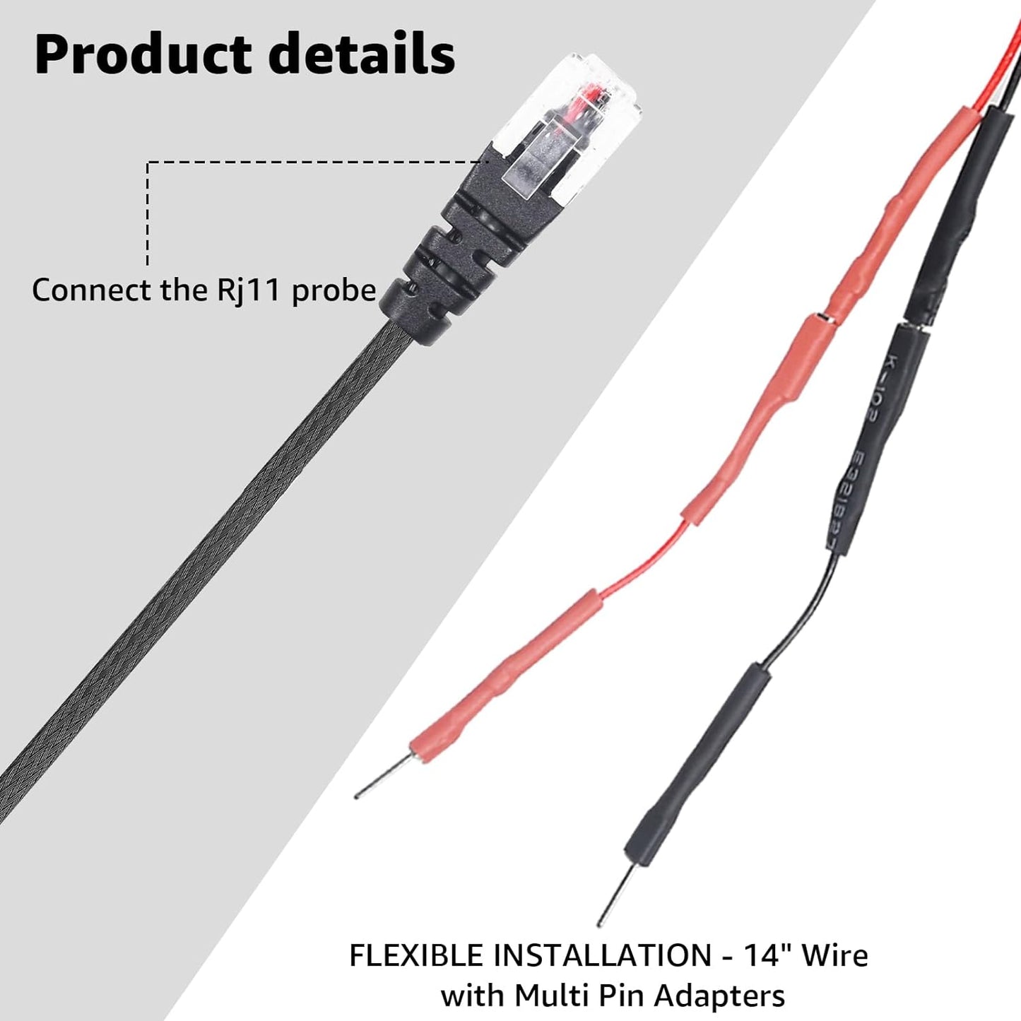 1PC RJ11 Replacement Mirror Wire Power Cord for Uniden Radar Detectors，Fits R4 R3 R1 R7 R8 Model(3005201U)