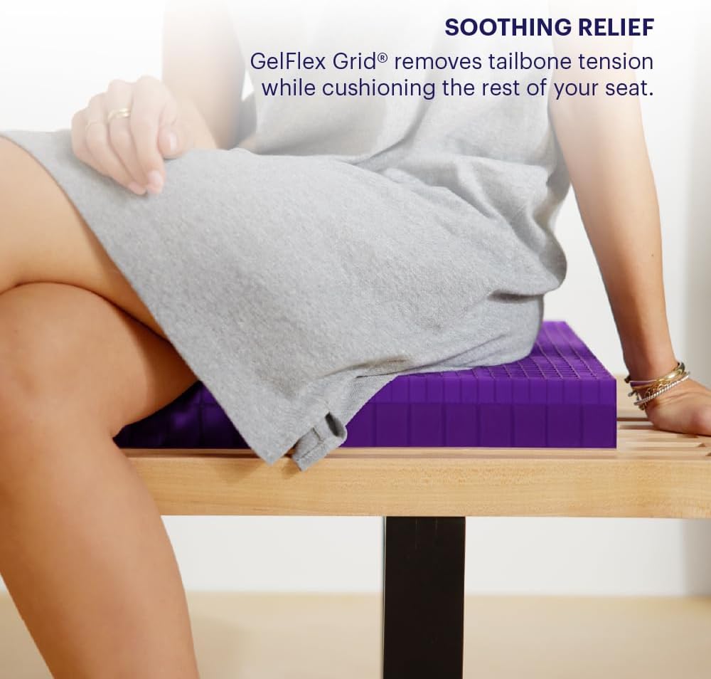 Purple Double Seat Cushion | Pressure Reducing Grid Designed for Ultimate Comfort | Designed for Office Chairs | Made in The USA