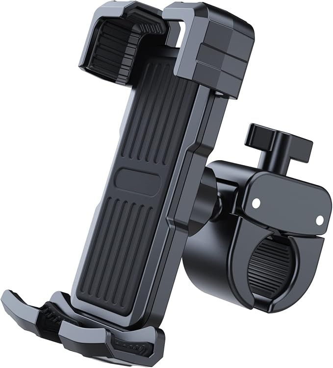 Picozon Bicycle Cellphone Holder, Motorcycle Phone Handlebars Clamp Mount for All Smartphones - Black