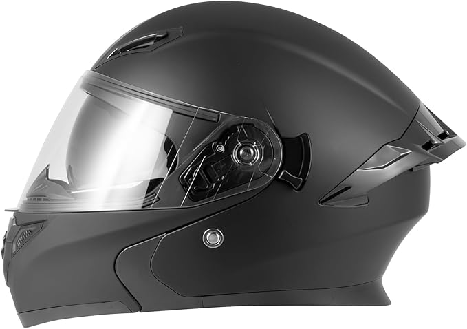 Spark Adult Flip-Up Motorcycle Helmets - DOT Certified Full Face Helmet with Dual Visor & Quick-Release Buckle, Lightweight ABS for Commuting and Touring