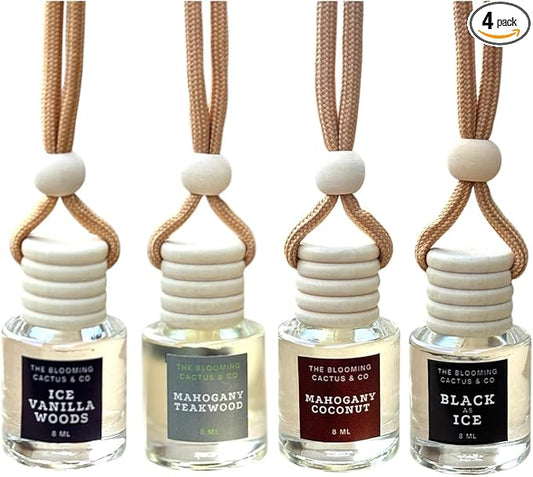 4 Pack Air fresheners | Long lasting car air fresheners, Hand-made in USA | Small room diffuser | Small Business Woman Owned. (8 ml Fresh & Earthy Pack Mix)