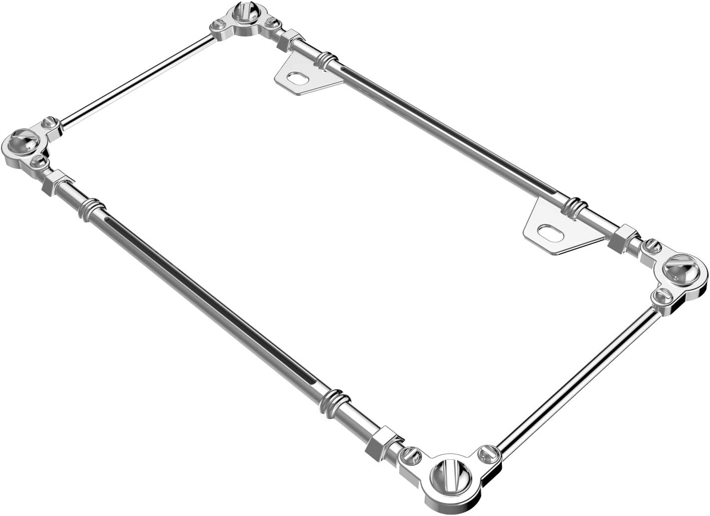 3D Chrome License Plate Frames, Pure Zinc Alloy Metal (Screw Pattern)
