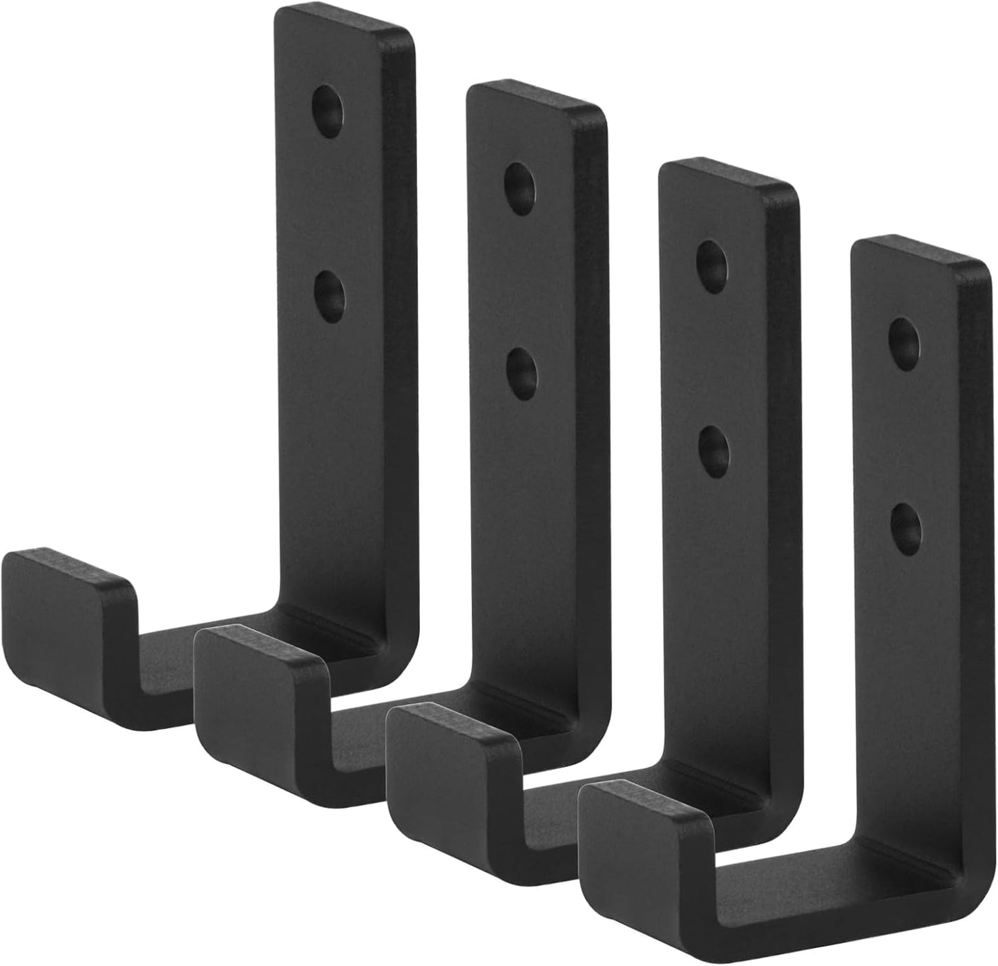 4 Pack 5-1/2" Heavy Duty Black Steel J Hook, Wall Mount Utility Hook, Load 260 lb, 1/4" Thick