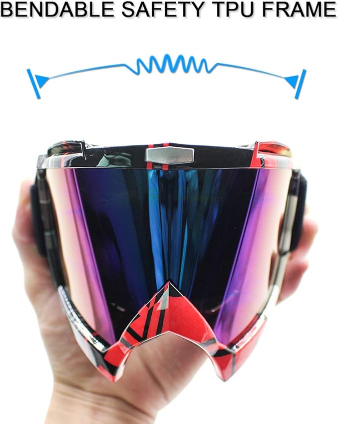 SPOSUNE Dirt Bike ATV Goggles UV400 Motorcycle Goggles for Men Women Youth Motocross Riding Goggles Windproof Dustproof