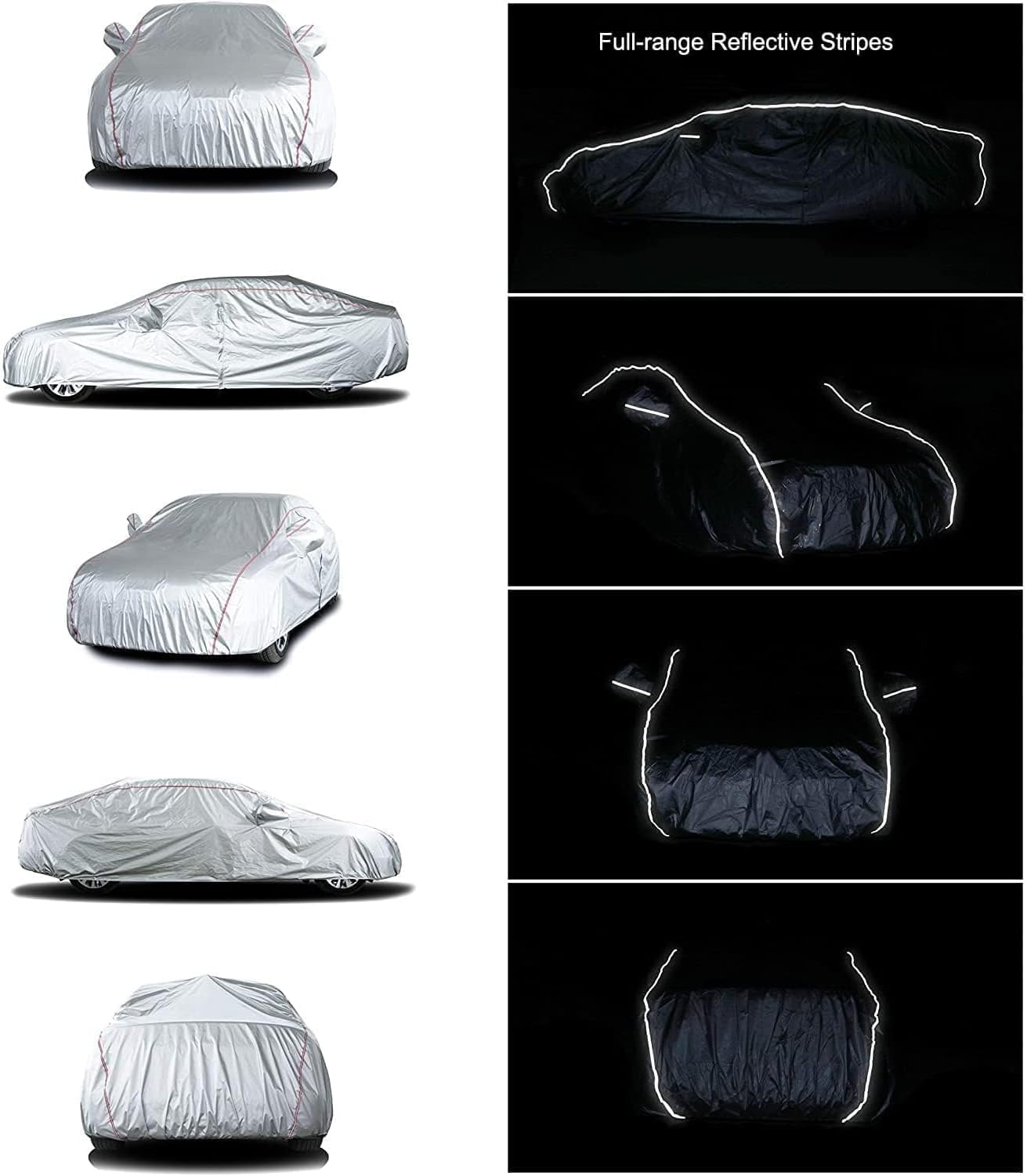 Tecoom Car Covers for Automobiles Door Zipper/Lock Universal Fit Sedan Toyota Camry, Honda Accord, Chevy Malibu, Kia Optima, Hyundai Sonata Nissan Altima Volkswagen Passat Ford Fusion Buick Regal