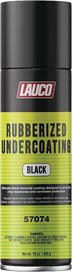 LAUCO Rubberized Undercoating Black Aerosol Spray – 15 Oz Can, Protective Coating for Metal, Plastic & Vehicle Undercarriage – Sound Deadener & Rust Protection (57074)