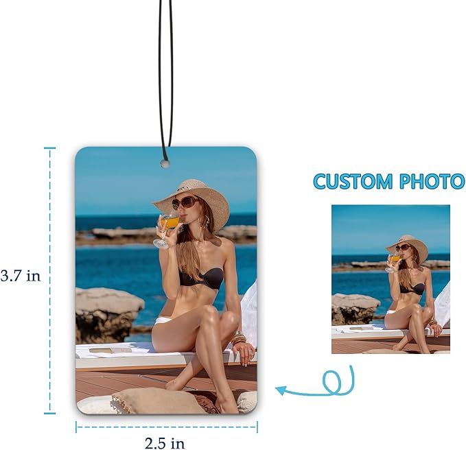 Custom Air Freshener for Car - Double Sided Photo Personalized Car Scents Air Freshener, Smell Air Fresheners With Picture for Wardrobe, Bathroom,Hanging Ornaments (2 Count (Pack of 1))