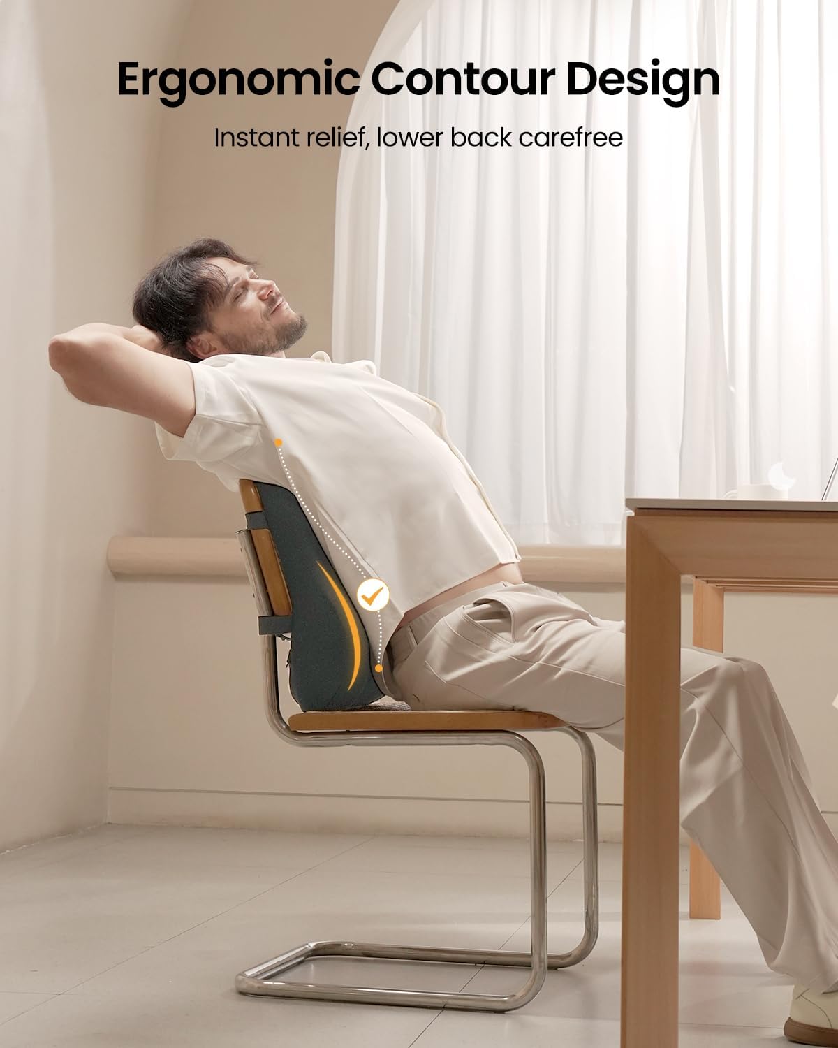 ProtoArc Lumbar Support Pillow for Office Chair, Memory Foam Back Support Pillow for Lower Back Fatigue Relief, Lumbar Pillow Desk Chair Back Cushion, Ergonomic Back Rest for Chair, Car - Dark Gray