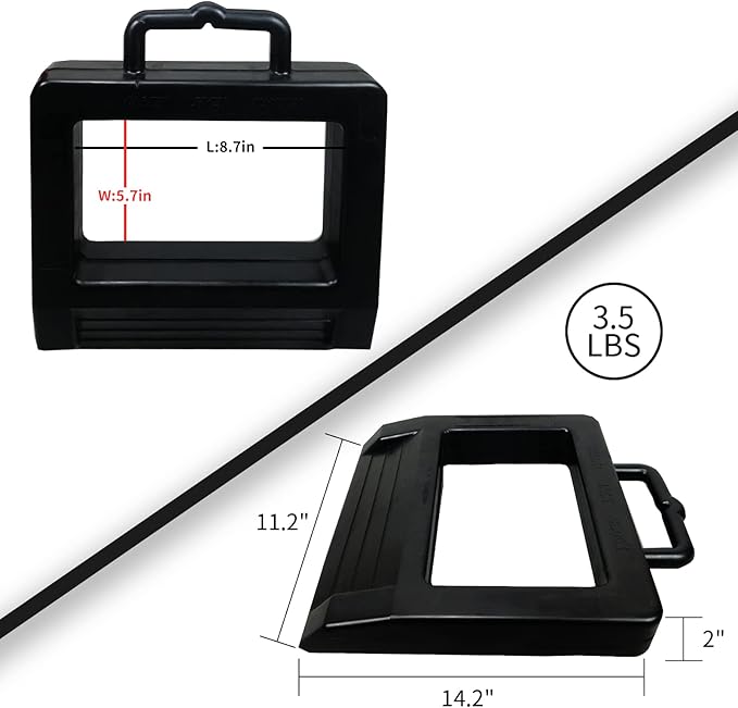 ROBLOCK Rubber Pallet Jack Chock Heavy Duty Wheel Chock, Pallet Jack Stopper for Truck 14.2" Length x 11.2" Width x 2" Height (1 Pack, Black)
