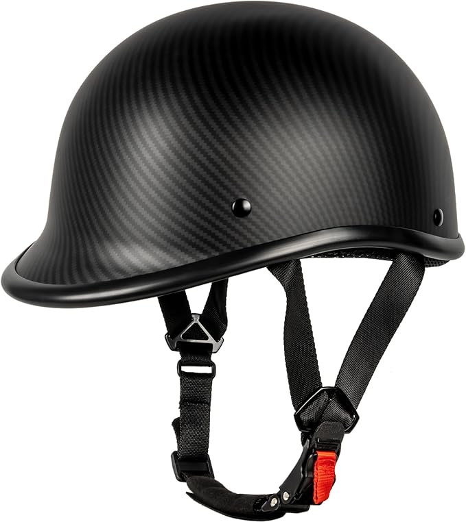 Motorcycle Helmet Half Shell Hawk Style Helmets Compact Lightweight Open Face for Motorcycle Street Bike Cruiser Moped- DOT Approved (Carbon Fiber, X-Large)