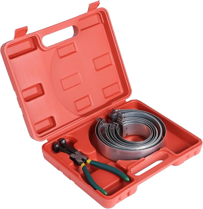 Master Piston Ring Compressor Kit - Heavy Duty Auto Engine Piston Ring Installer with 1 Pliers and 14 Bands (62-145mm/2.44-5.71in), Removal Tool Kit for Car, Truck, Race Car Engines