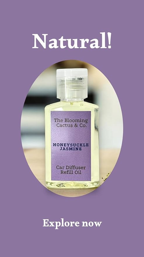 Car Air Freshener Refill Oil - Fragrance Oil Diffuser Refill - Car Diffuser Refill - Reed Diffuser Refill -The Blooming Cactus & Co. - (HoneySuckle Jasmine)